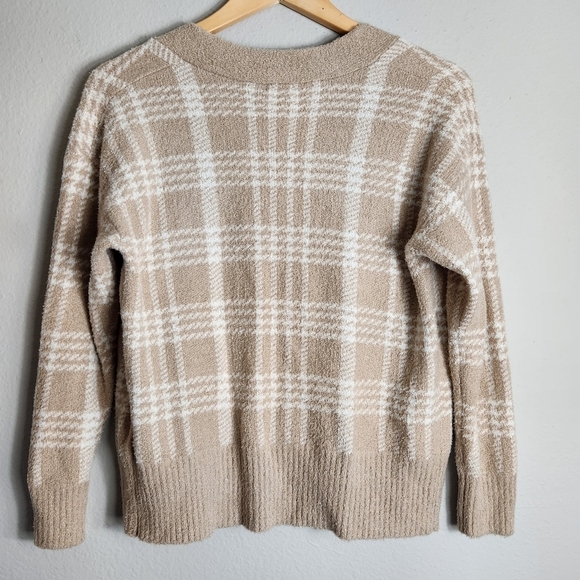 Joie Womens Tan Houndstooth/Glen Plaid Open Front Cardigan Sweater-Size S (NWT) - Picture 2 of 5